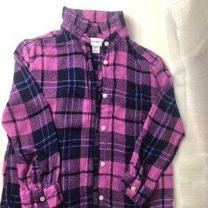 Old Navy Plaid Soft Girls Long Sleeve Shirt Size 6/7